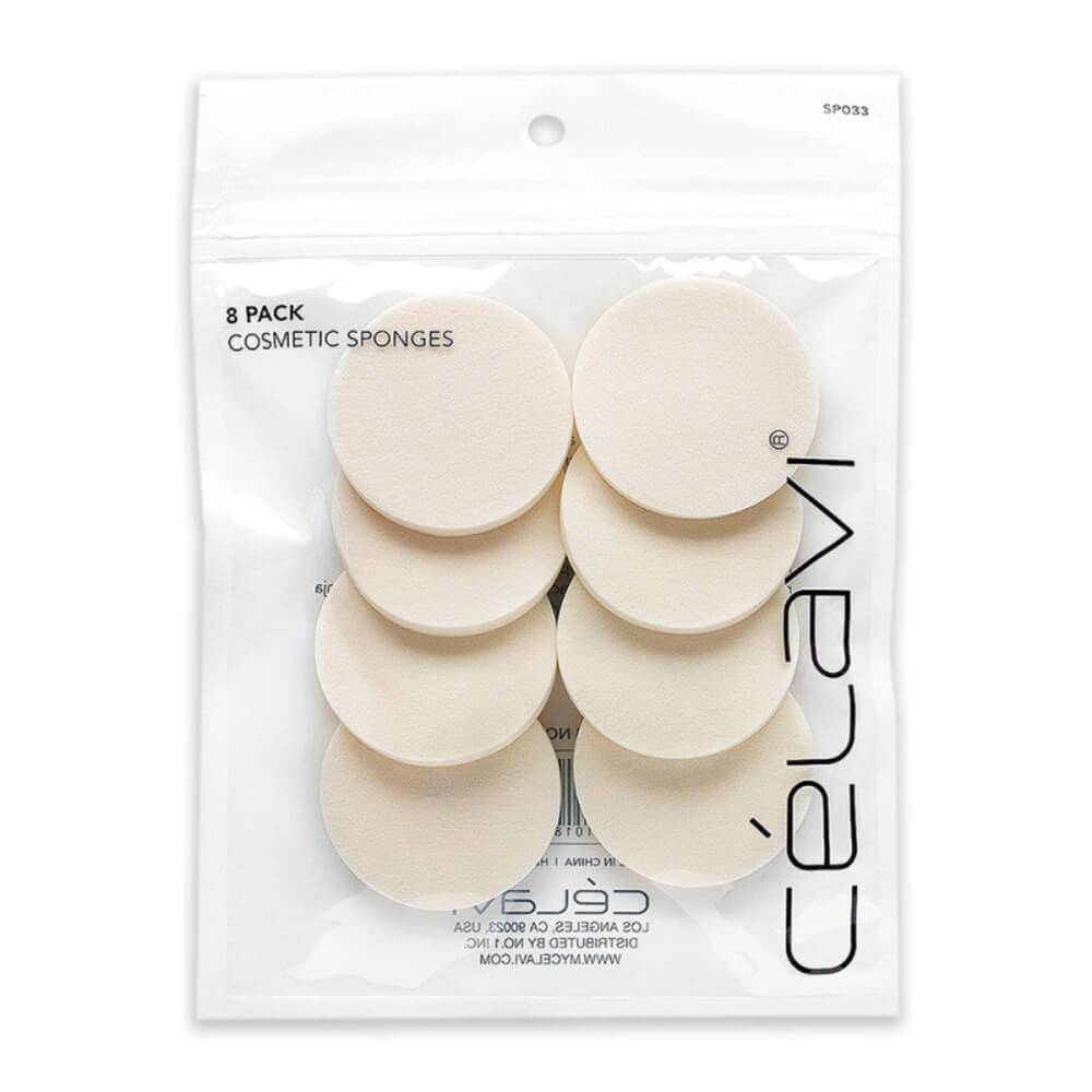 CELAVI Esponja redonda para maquillaje 8 pzs